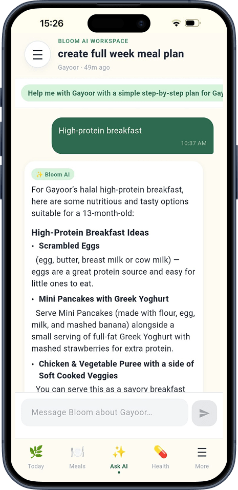 Mobile app screen